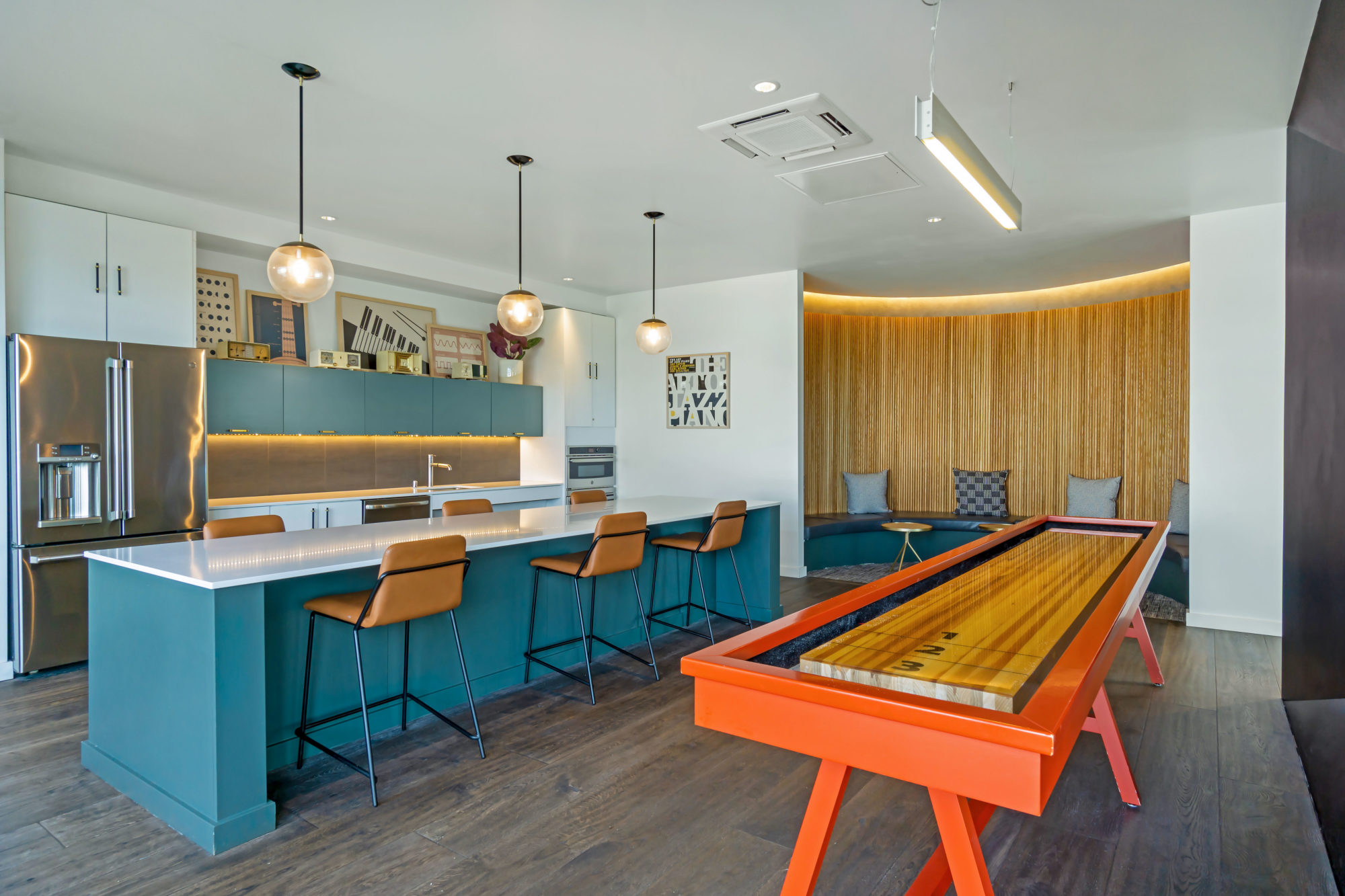 Clubhouse kitchen with gaming table