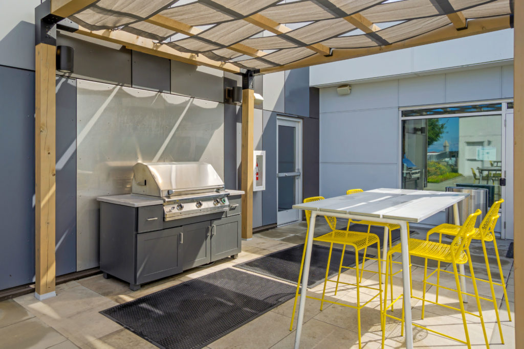 Rooftop BBQ and seating