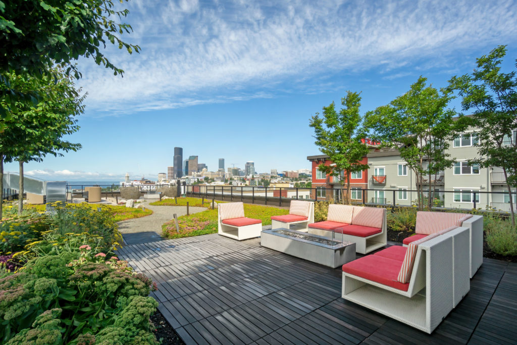 Additional rooftop seating with views