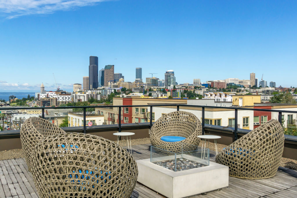 Rooftop view and seating